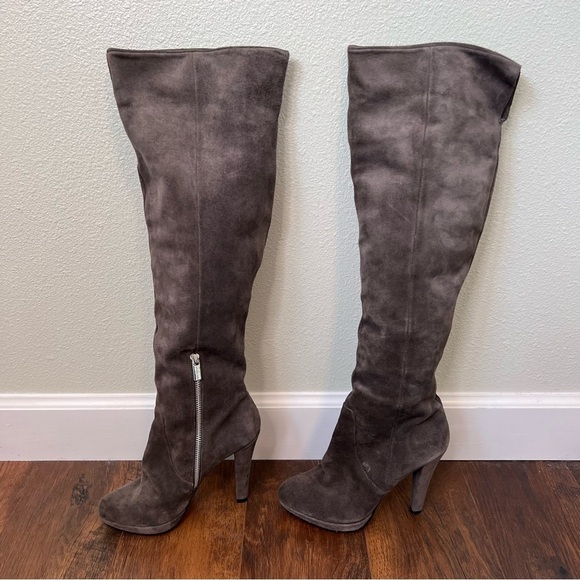 Michael Kors Over the Knee Gray Suede Boots Size 7M - Picture 1 of 16